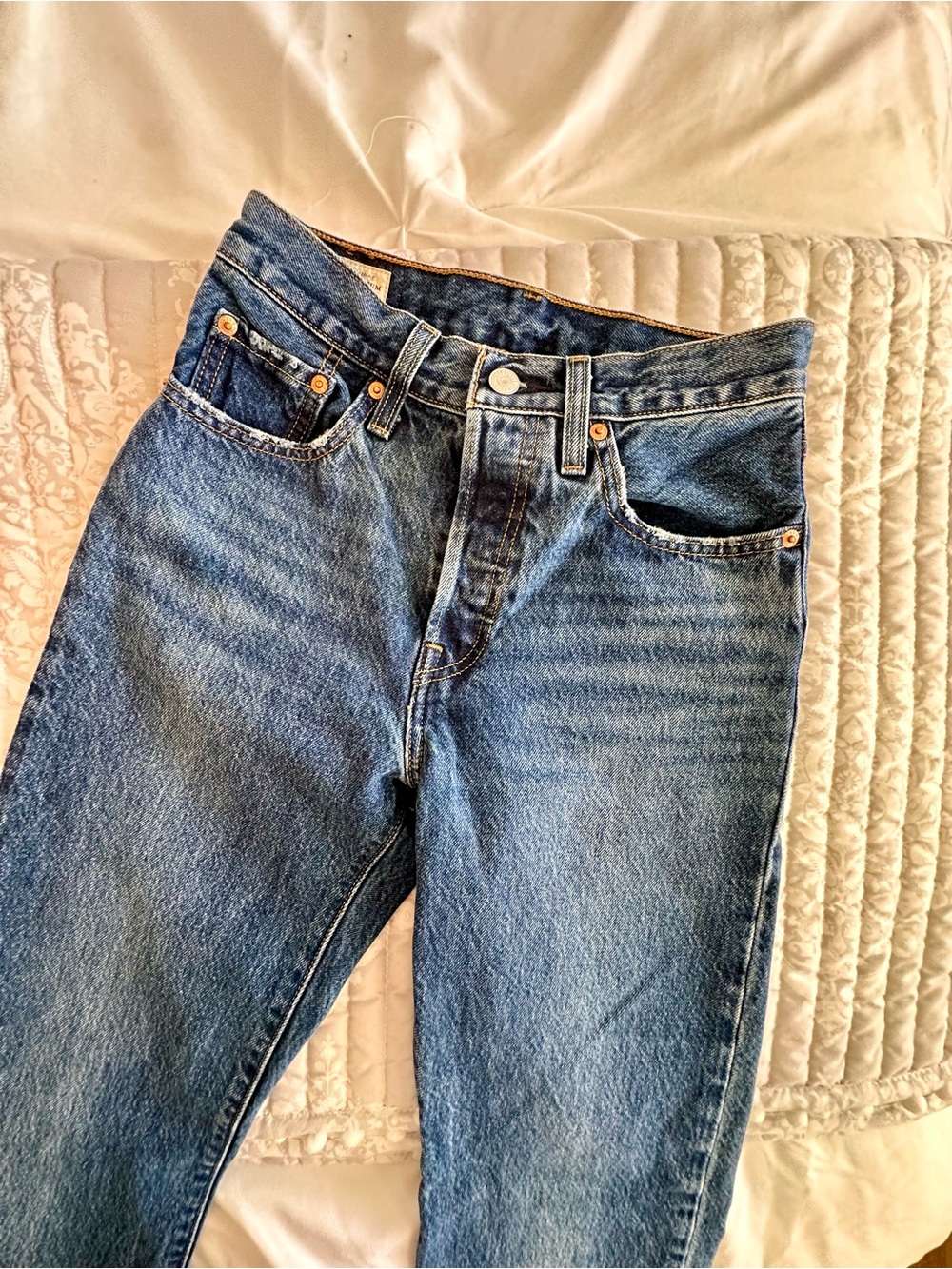 Levi's Straight Leg Jeans in Classic Blue Denim